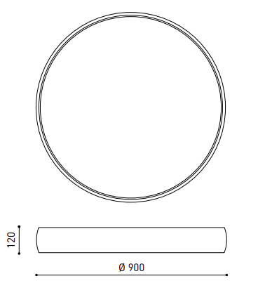 Lubinis šviestuvas 132W paviršinis šviestuvas DRUM, 90cm skersmens, 3000K, baltas, dimeriuojamas