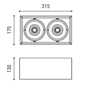 Lubinis šviestuvas 13W paviršinis šviestuvas ORBITAL SURFACE, juodas, 2700K
