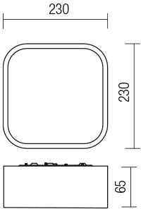 14W LED paviršinis šviestuvas SCREEN IP, juodas, 3000K, IP44, 01-2497