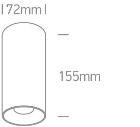 Lubinis šviestuvas 15W LED cilindro formos šviestuvas, juodas, 3000K, 12115D/B/W