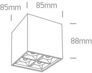 Lubinis šviestuvas 15W LED paviršinis šviestuvas, baltas, 3000K, 12406B/W/W