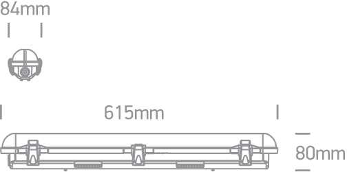 15W LED T8 šviestuvas, pilkas, 4000K, 38118M/C