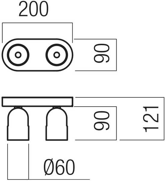 Lubinis šviestuvas 16W LED paviršinis šviestuvas KOBE, juodos/kavos sp., 2700K, dimeriuojamas, 01-4212