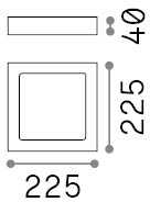 Lubinis šviestuvas 17W LED paviršinis šviestuvas UNIVERSAL SQUARE, baltas, 2700K, 342597