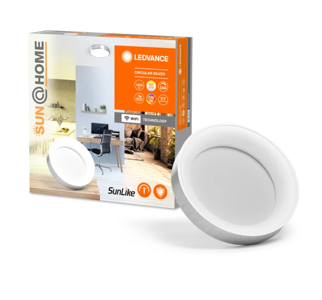 Lubinis šviestuvas 18,5W LED paviršinis šviestuvas SUNATHOME, sidabro sp., 2200-5000K, dimeriuojamas