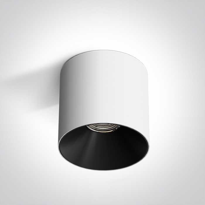 Lubinis šviestuvas 18W LED cilindro formos paviršinis šviestuvas, juodos/baltos sp., 3000K, 12118R/W/W