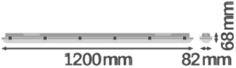 Ledvance 18W LED linijinis šviestuvas DAMP PROOF SENSOR, pilkas, 4000K, 120cm, su judesio davikliu