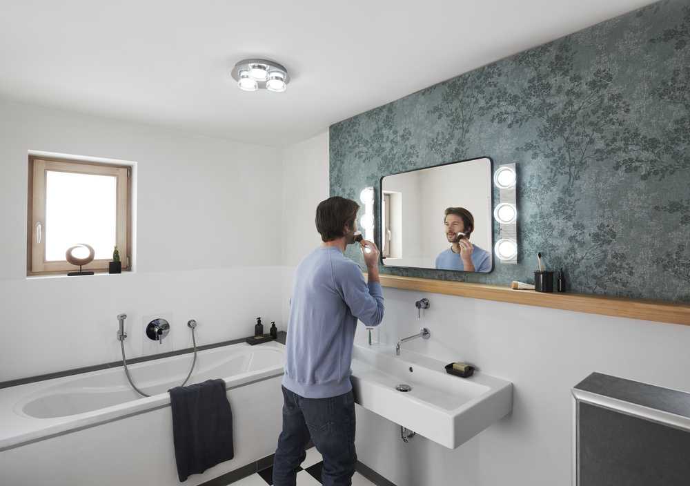 Lubinis šviestuvas 18W paviršinis vonios šviestuvas, sidabro sp., 3000-6500K, išmanus+WiFi valdymas