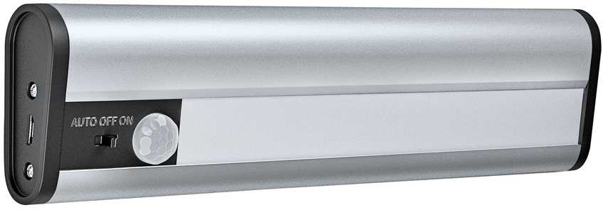 Lubinis šviestuvas 1W LED paviršinis šviestuvas LINEAR, sidabro sp., 4000K, su baterija