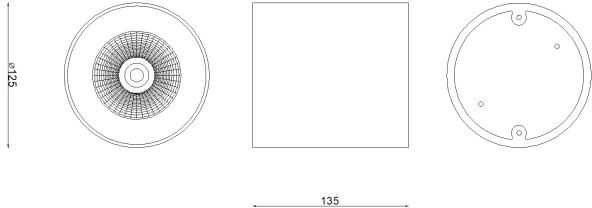 20W LED paviršinis šviestuvas MATE, juodas, 3000K, IP65