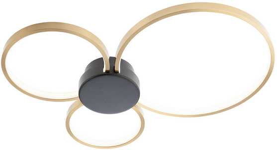 Lubinis šviestuvas 20W LED paviršinis šviestuvas ATOM, juodos/žalvario sp., 3000K
