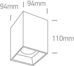 Lubinis šviestuvas 20W LED paviršinis šviestuvas, juodas, 3000K, 12120ZA/B/W
