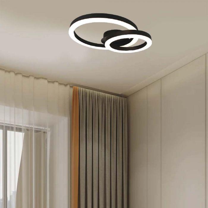 Lubinis šviestuvas V-tac 20W LED paviršinis šviestuvas, juodas, 3000K