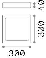Lubinis šviestuvas 22W LED paviršinis šviestuvas UNIVERSAL SQUARE, baltas, 2700K, 342610