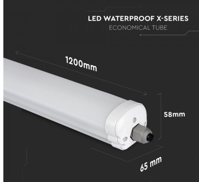 Lubinis šviestuvas V-tac 24W LED linijinis šviestuvas, 120cm, baltas, 4000K, IP65