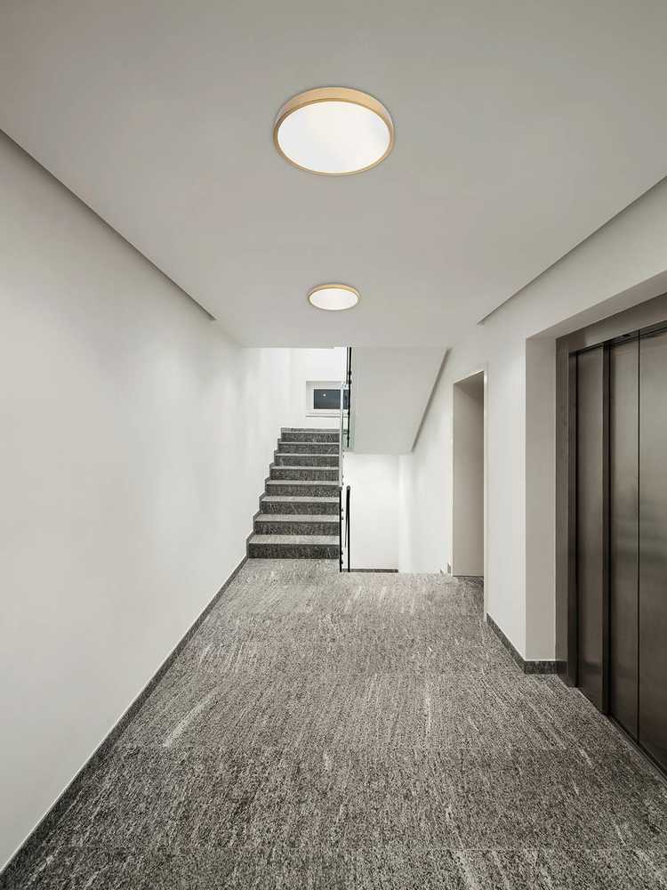 Lubinis šviestuvas 24W LED paviršinis šviestuvas KNOB, matinės aukso sp., 3000/6500K