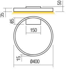 Lubinis šviestuvas 24W LED paviršinis šviestuvas FEBE, juodas, 4000K, dimeriuojamas, 01-2838