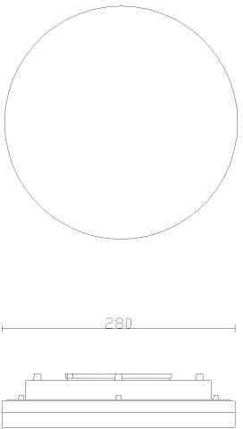 24W LED paviršinis šviestuvas SIRIUS, baltas, 3000K, IP54