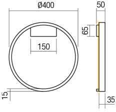 Lubinis šviestuvas 24W LED paviršinis šviestuvas FEBE, matinės aukso sp., 3000K, dimeriuojamas, 01-2817