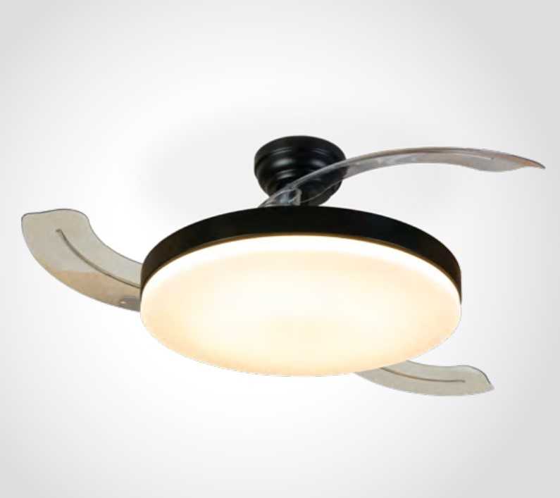 Lubinis šviestuvas 25W ventiliatorius su dimeriuojamu 32W LED šviestuvu, juodas, 3000/4000/5500K, 6300/B/V