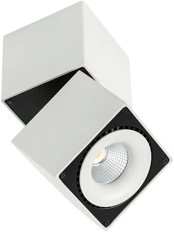 Lubinis šviestuvas Netlighting 28W LED paviršinis šviestuvas SEVILLA SQUARE, baltos/juodos sp., 4000K