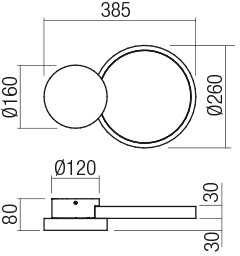 Lubinis šviestuvas 29W LED paviršinis šviestuvas CRONOS, baltas, 3000K, dimeriuojamas, 01-2533
