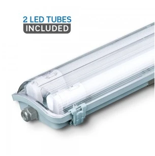 Lubinis šviestuvas 2x18W LED šviestuvas (su lempomis) V-TAC 120cm, atsparus vandeniui, 6400K (šaltai balta)