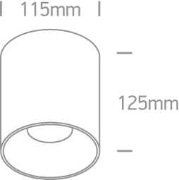 Lubinis šviestuvas 30W LED cilindro formos šviestuvas, juodas, 3000K, 12130Z/B/W