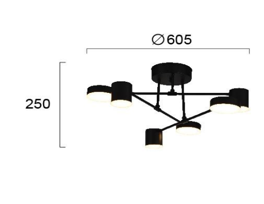 Lubinis šviestuvas 30W LED paviršinis šviestuvas UNO, juodu korpusu, 3000K, 4268200