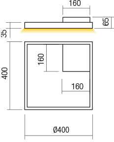 Lubinis šviestuvas 30W LED paviršinis šviestuvas FEBE, matinės aukso sp., 4000K, dimeriuojamas, 01-2854