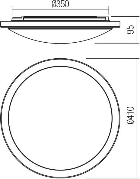 35W LED plafonas FIZZ, baltas/chromo sp., 4000K, IP44