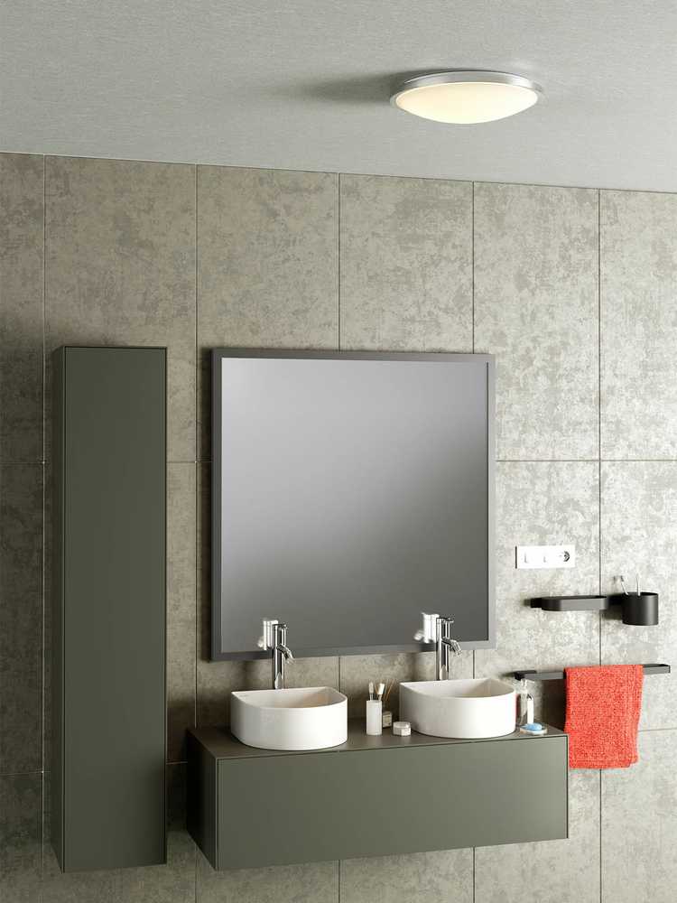 35W LED plafonas FIZZ, baltas/chromo sp., 4000K, IP44
