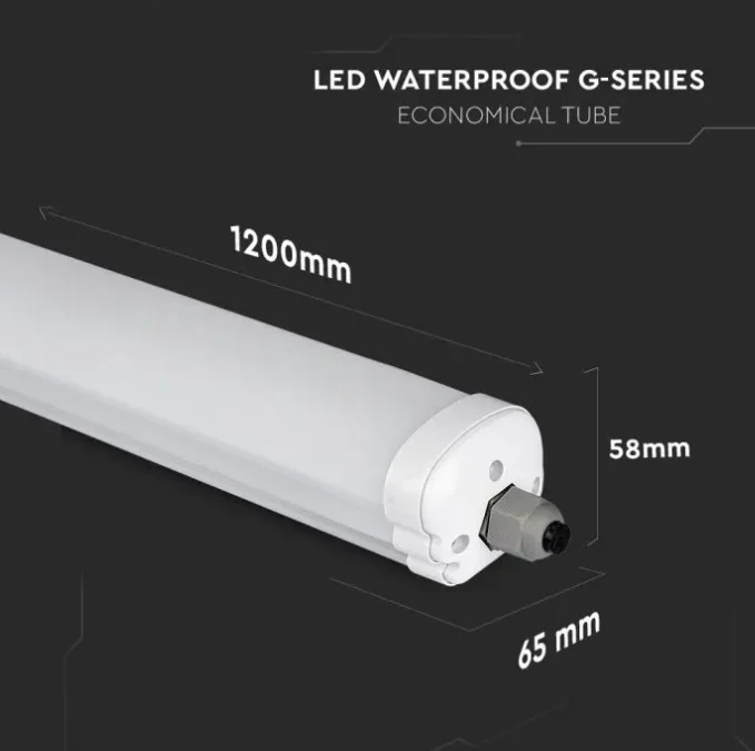 Lubinis šviestuvas V-tac 36W LED linijinis paviršinis šviestuvas, 120cm, baltas, 4500K, IP65