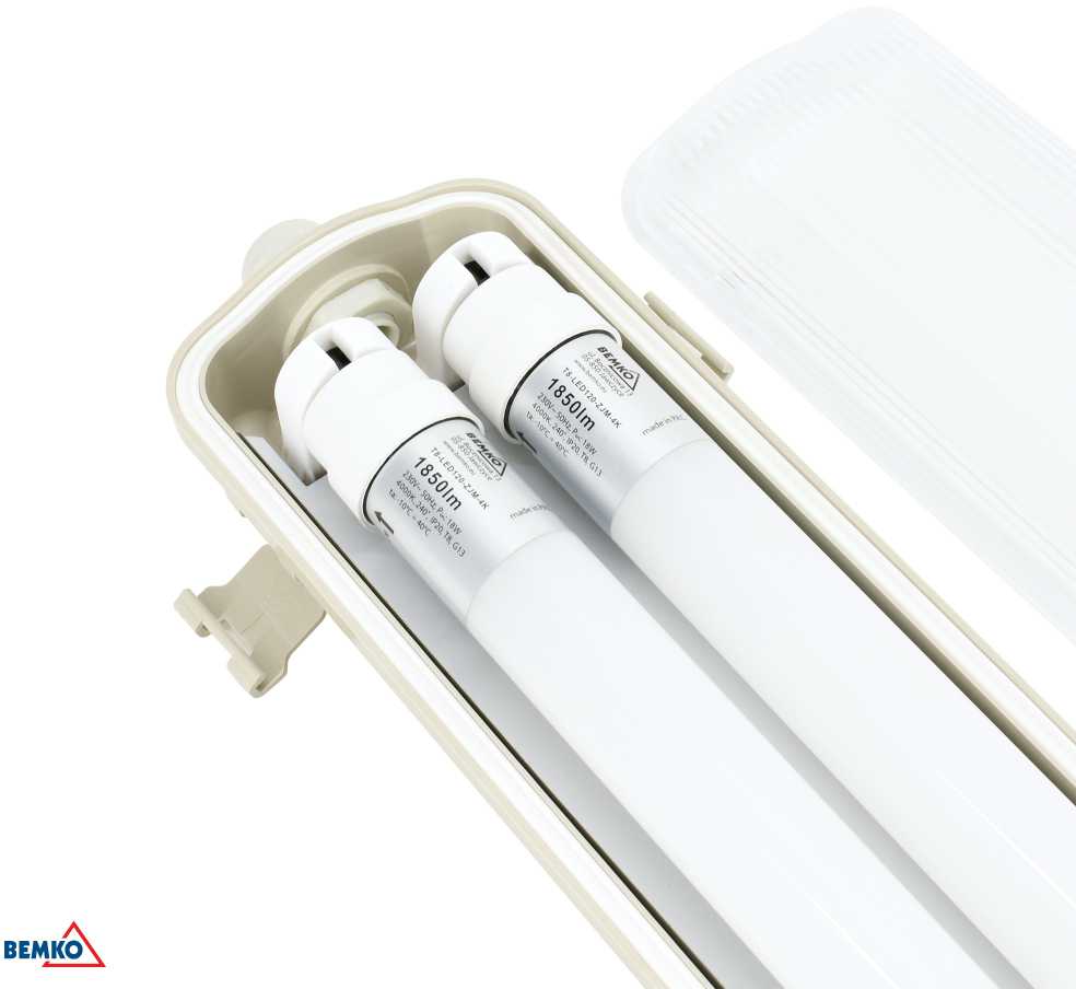 Kafler 36W LED linijinis šviestuvas AKWAR, 2xT8, baltas, 4000K, IP65, 120cm