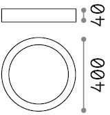 Lubinis šviestuvas 36W LED paviršinis šviestuvas UNIVERSAL ROUND, baltas, 2700K, 342627