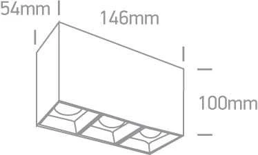 Lubinis šviestuvas 3x7W LED paviršinis šviestuvas, baltas, 3000K, 12307B/W/W