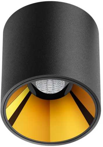 4/6/9W LED paviršinis šviestuvas SHOT LIGHT S, juodos/aukso sp., 3000K