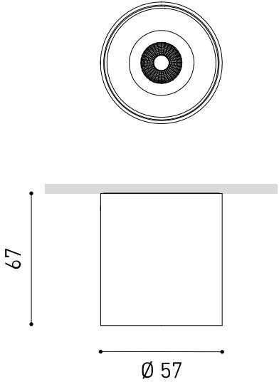 4/6/9W LED paviršinis šviestuvas SHOT LIGHT S, baltos/juodos sp., 3000K