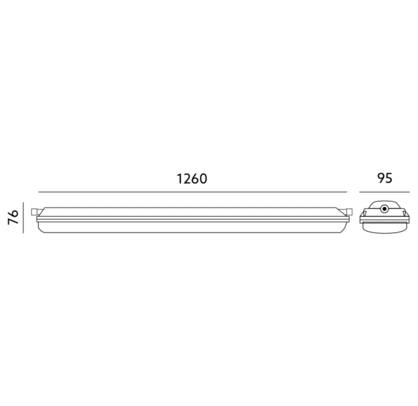 Lubinis šviestuvas 40W LED šviestuvas NEXFORCE 1, baltas, 4000K, 126cm