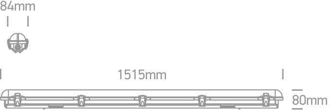 40W LED T8 šviestuvas, pilkas, 4000K, 38158M/C