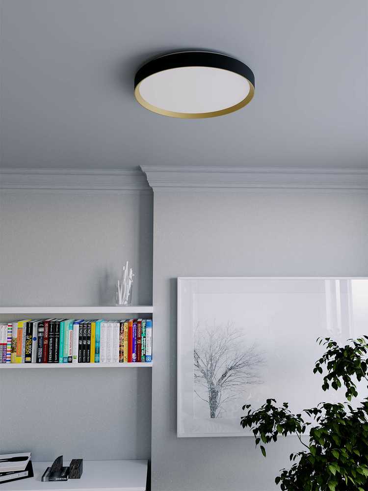 Lubinis šviestuvas 45W LED plafonas CASTER, matinės aukso sp./juodas, 4000K