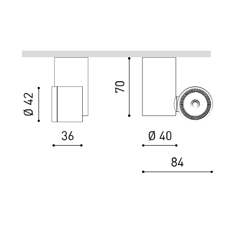 Lubinis šviestuvas 4,5W paviršinis šviestuvas iO SURFACE, baltas, 3000K