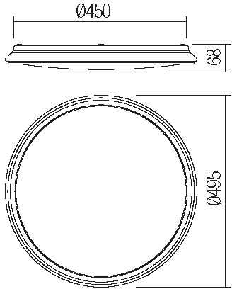 Lubinis šviestuvas 46W LED plafonas OPTIC, matinės baltos sp., 4000K