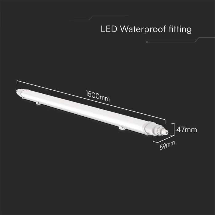 Lubinis šviestuvas V-tac 48W LED linijinis paviršinis šviestuvas L-SERIES, 150cm, baltas, 6500K, IP65