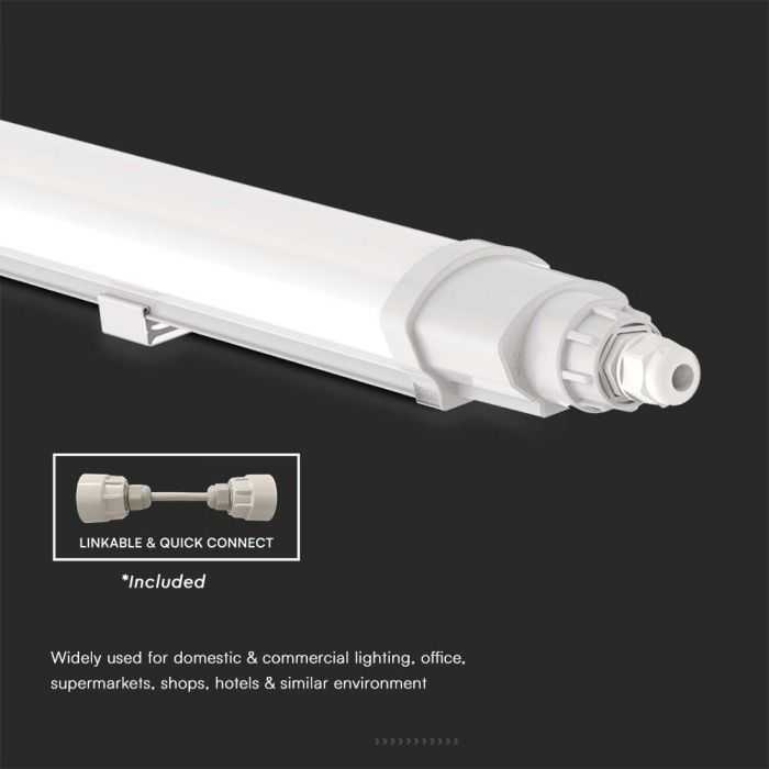 Lubinis šviestuvas V-tac 48W LED linijinis paviršinis šviestuvas L-SERIES, 150cm, baltas, 6500K, IP65