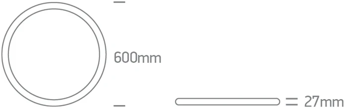 Lubinis šviestuvas 50W LED paviršinis šviestuvas, baltos sp., 2800/3300/4000K, 600mm, UGR19, 62020FU/W/V