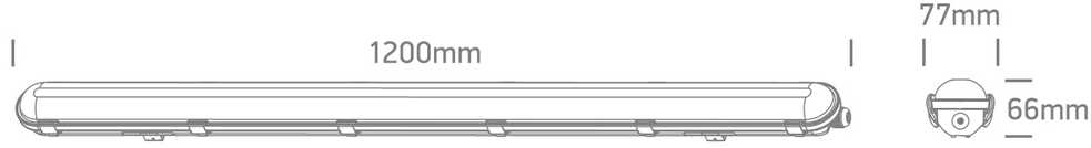 50W LED T8 šviestuvas, pilkas, 3000/4000/6500K, 120cm, 38140M/V