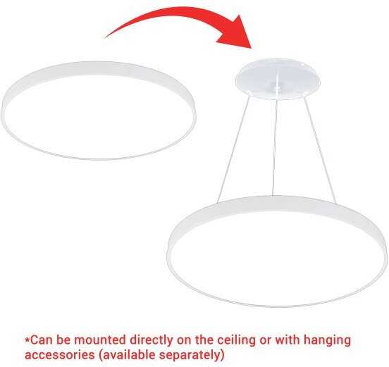 Lubinis šviestuvas 54W LED paviršinis šviestuvas, baltas, 3000K