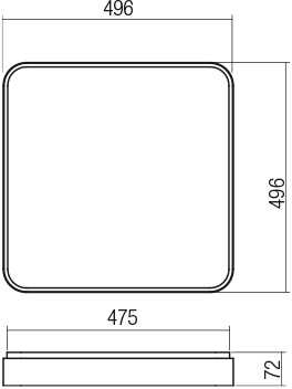 Lubinis šviestuvas 60W LED paviršinis šviestuvas YOMO, juodas, 3000K, dimeriuojamas, 01-2581