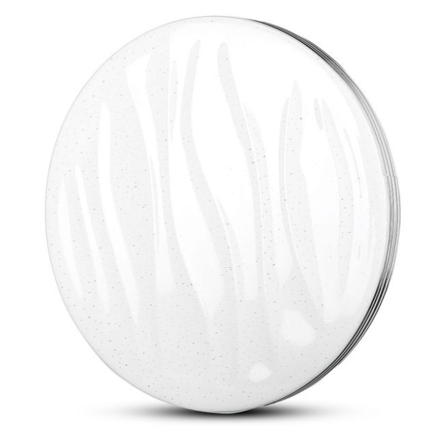 Lubinis šviestuvas V-tac 60W paviršinis šviestuvas, 3in1, dimeriuojamas pulteliu, baltas, su žvaigždėtu banguotu dangteliu